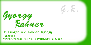 gyorgy rahner business card